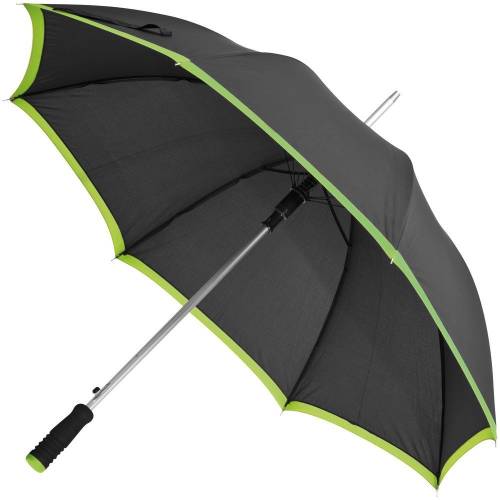 Зонт-трость Highlight, черный с зеленым фото 2