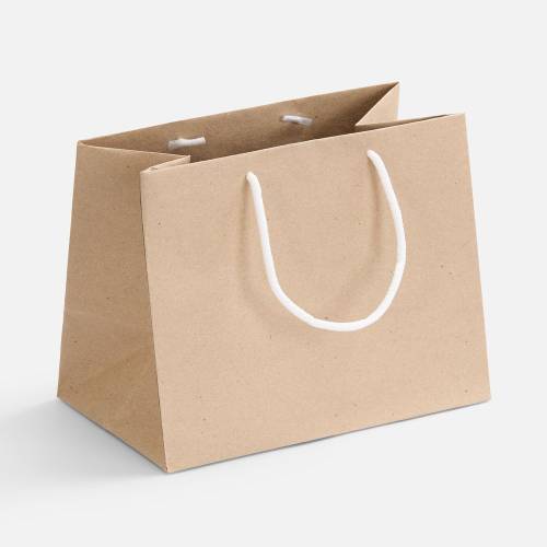 Пакет бумажный Stor, неокрашенный с белыми ручками фото 2