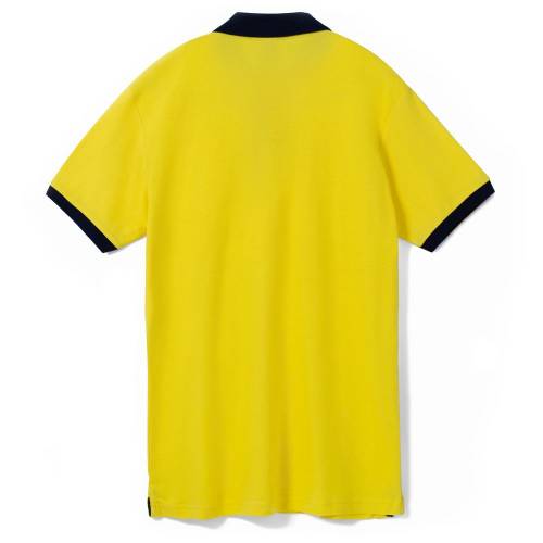 Рубашка поло Prince 190, желтая с темно-синим фото 3