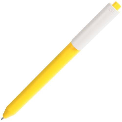 Ручка шариковая Pigra P03 Mat, желтая с белым фото 3