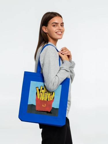 Холщовая сумка «Фри», ярко-синяя фото 4
