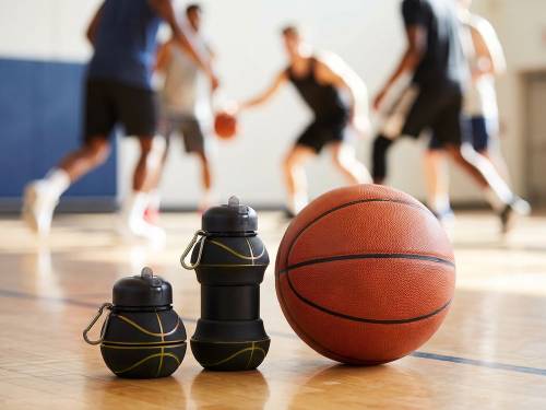 Складная бутылка для воды Basketball Flex, черная фото 12 Складная бутылка для воды Basketball Flex, черная фото 12