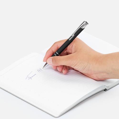 Ручка шариковая Keskus Soft Touch, черная фото 6