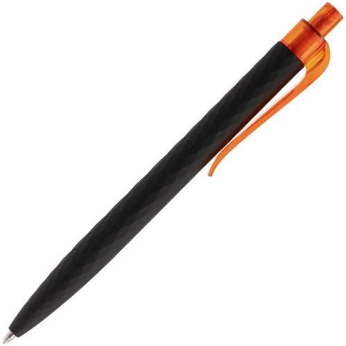 Ручка шариковая Prodir QS01 PRT-P Soft Touch, черная с оранжевым фото 3