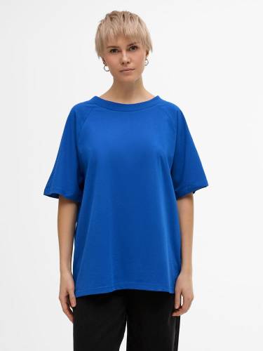 Футболка унисекс оверсайз T2, синяя фото 6