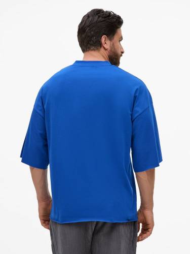 Футболка унисекс оверсайз T1, синяя фото 5