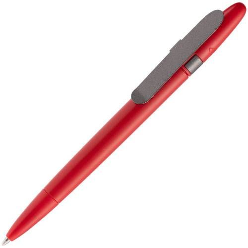 Ручка шариковая Prodir DS5 TSM Metal Clip, красная с серым фото 2