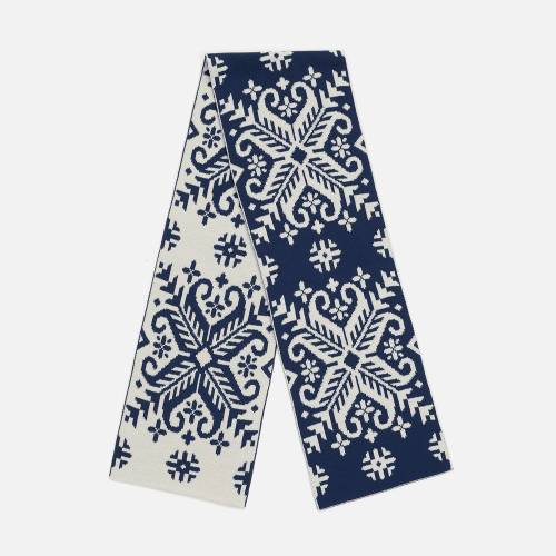 Шарф Wintertude L, синий с белым фото 2