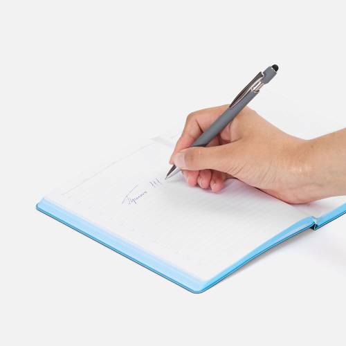 Ручка шариковая Pointer Soft Touch со стилусом, серая фото 5 Ручка шариковая Pointer Soft Touch со стилусом, серая фото 5