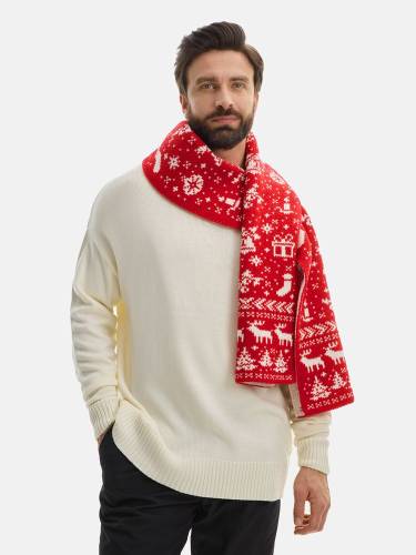 Шарф Holidale, красный с молочным фото 8
