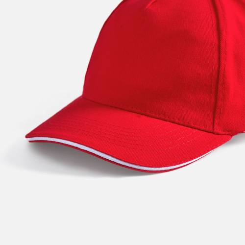 Бейсболка Long Beach, красная с белым фото 3 Бейсболка Long Beach, красная с белым фото 3