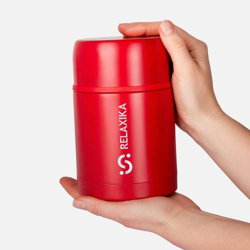 Термос для еды Relaxika 700, красный фото 6
