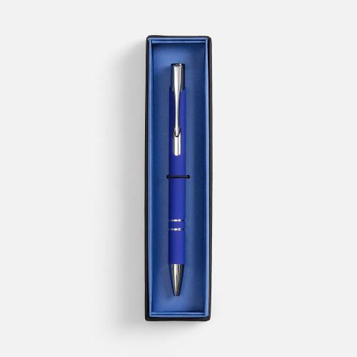 Ручка шариковая Keskus Soft Touch в футляре, синяя фото 3