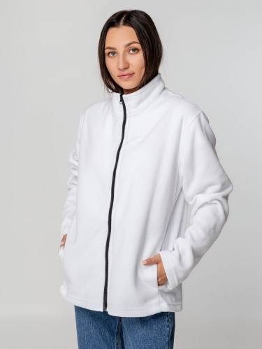 Куртка флисовая унисекс Manakin, белая фото 10