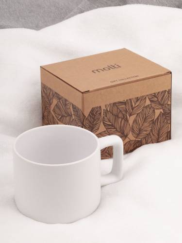 Чашка Jumbo в коробке матовая, белая фото 5