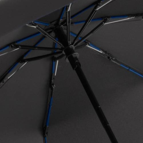 Зонт складной AOC Mini с цветными спицами, темно-синий фото 3