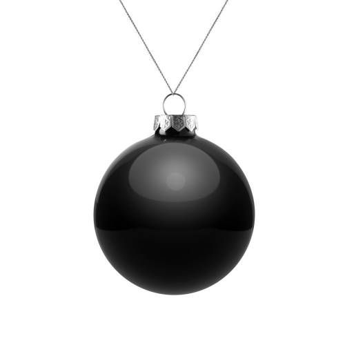 Елочный шар Finery Gloss, 8 см, глянцевый черный фото 2