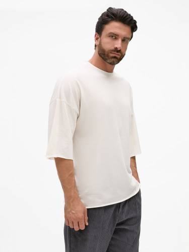 Футболка унисекс оверсайз T1, молочно-белая фото 2