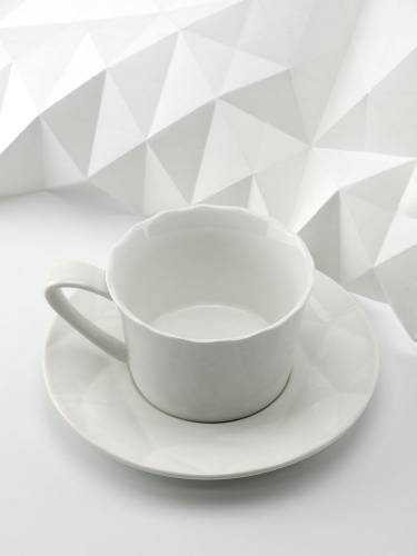 Чайная пара Diamante Bianco, белая фото 5