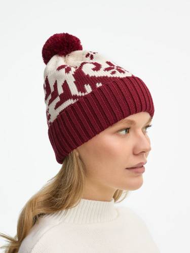 Шапка Wintertude, красная с белым фото 6