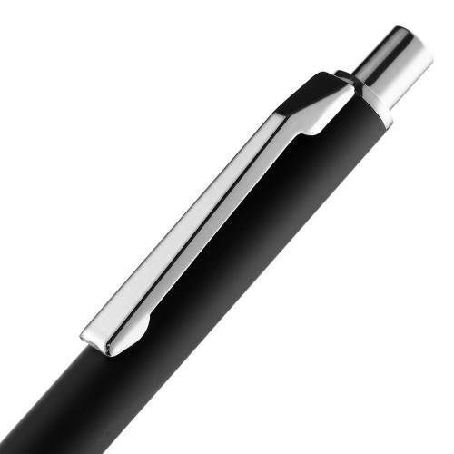 Ручка шариковая Lobby Soft Touch Chrome, черная фото 6