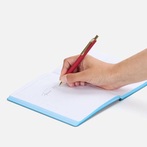 Ручка шариковая Lobby Soft Touch Gold, красная фото 5