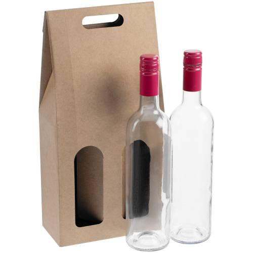 Коробка для двух бутылок Vinci Duo, крафт фото 4