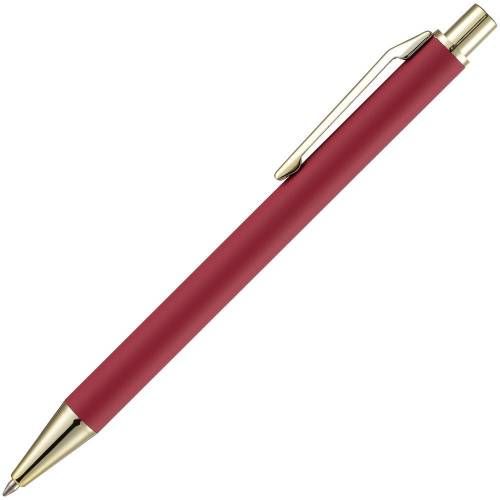 Ручка шариковая Lobby Soft Touch Gold, красная фото 3