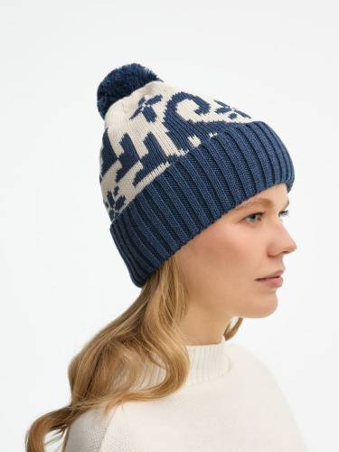 Шапка Wintertude, синяя с белым фото 6