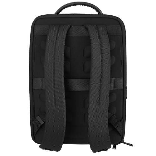 Рюкзак для ноутбука Santiago Slim с кожаной отделкой, черный фото 7