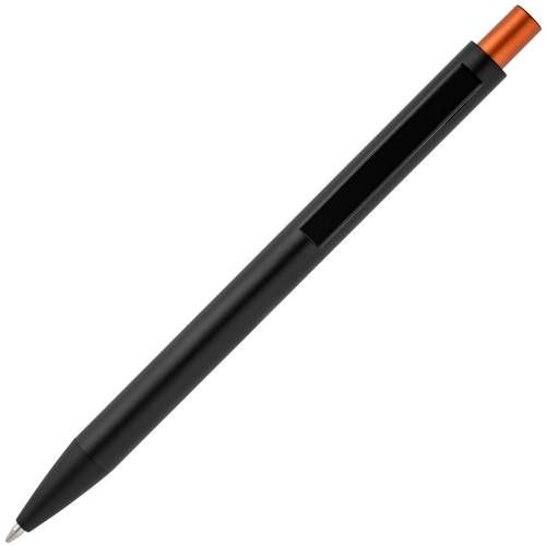 Ручка шариковая Chromatic, черная с оранжевым фото 4