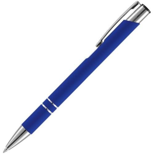 Ручка шариковая Keskus Soft Touch, ярко-синяя фото 3