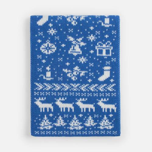 Шарф Holidale, синий с молочным фото 4