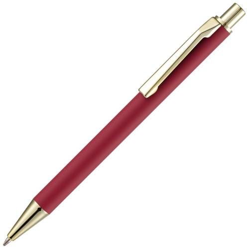 Ручка шариковая Lobby Soft Touch Gold, красная фото 2