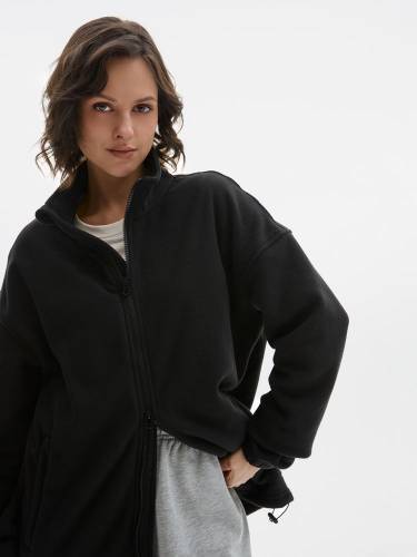 Куртка флисовая унисекс Nebo, черная фото 13