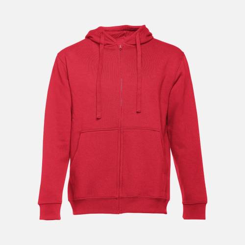Толстовка мужская на молнии с капюшоном Amsterdam, красная Толстовка мужская на молнии с капюшоном Amsterdam, красная