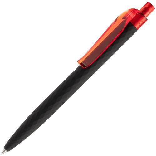 Ручка шариковая Prodir QS01 PRT-P Soft Touch, черная с красным фото 2