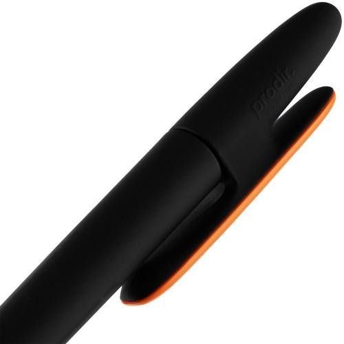 Ручка шариковая Prodir DS5 TRR-P Soft Touch, черная с оранжевым фото 7