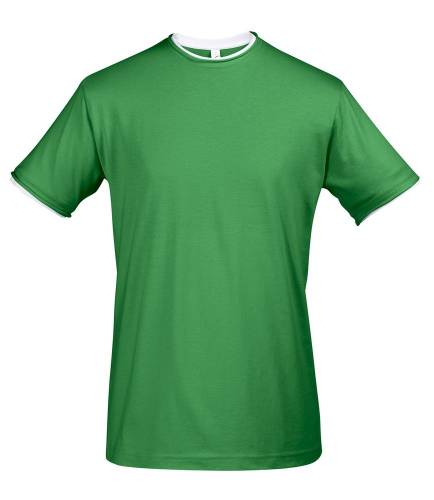 Футболка мужская с контрастной отделкой Madison 170, ярко-зеленый/белый фото 2