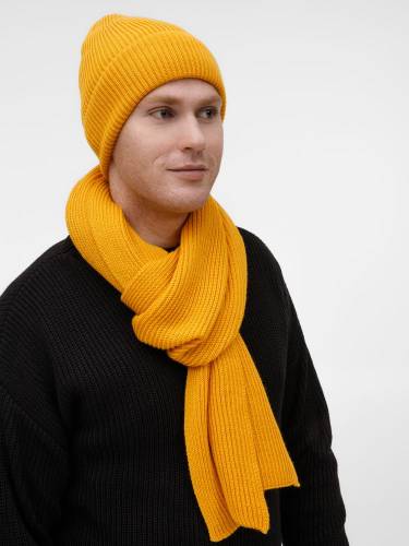 Шарф Nobilis Mono, желтый (медовый) фото 8