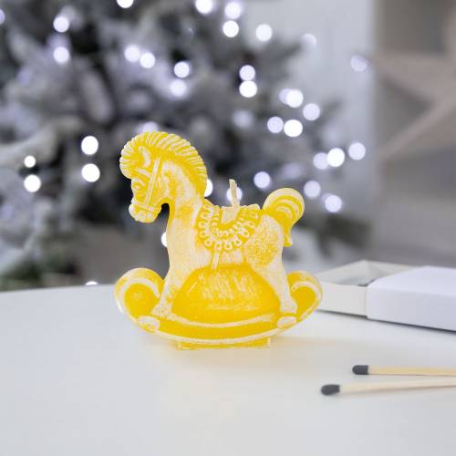 Свеча фигурная «Лошадка-качалка», желтая фото 5 Свеча фигурная «Лошадка-качалка», желтая фото 5