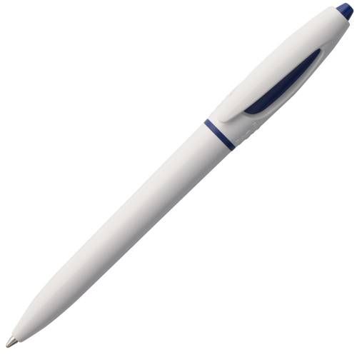 Ручка шариковая S! (Си), белая с темно-синим фото 2