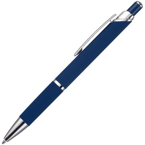 Ручка шариковая Chromos Soft Touch, синяя фото 4