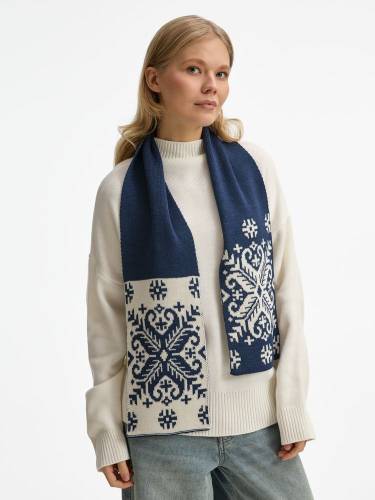 Шарф Wintertude M, синий с белым фото 6 Шарф Wintertude M, синий с белым фото 6