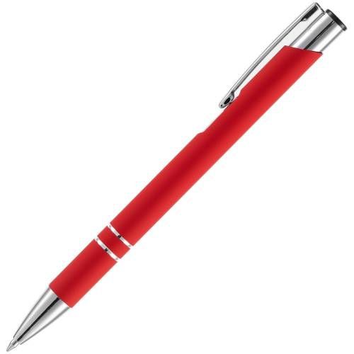 Ручка шариковая Keskus Soft Touch, красная фото 3