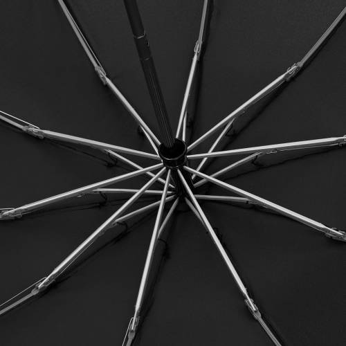 Зонт обратного сложения Norsken с фонариком, черный фото 10