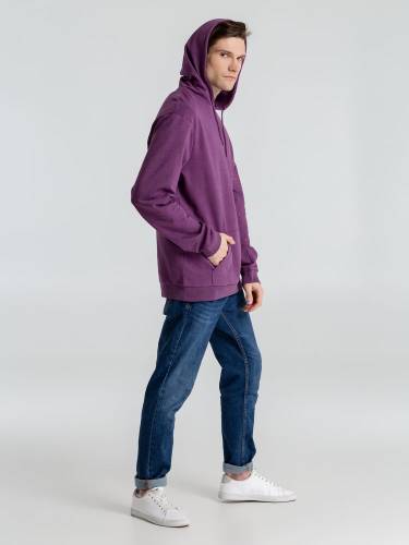 Толстовка с капюшоном унисекс Hoodie, фиолетовый меланж фото 15