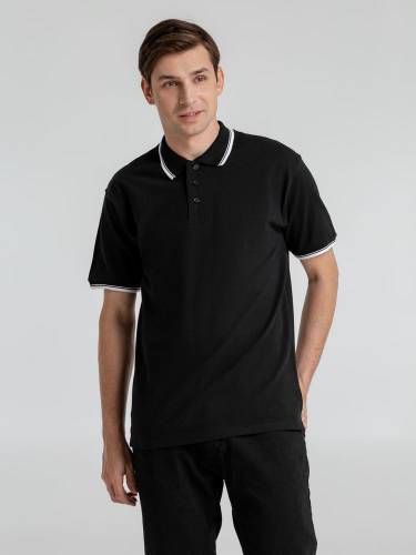 Рубашка поло мужская с контрастной отделкой Practice 270 черная фото 5