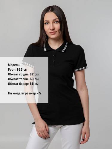 Рубашка поло женская Virma Stripes Lady, черная фото 6