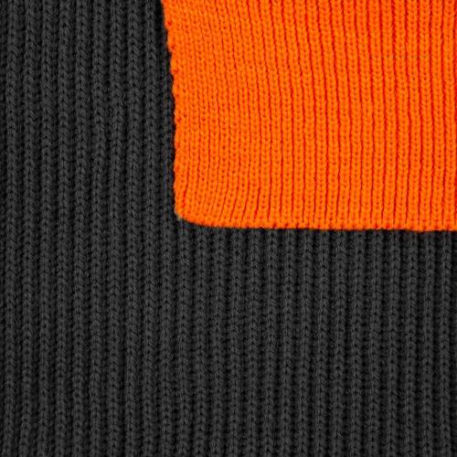 Шарф Snappy, темно-серый с оранжевым фото 3